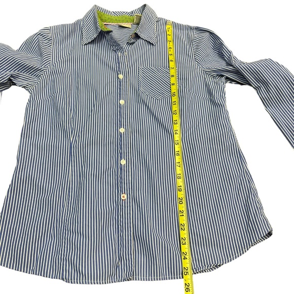 LL Bean Cotton Striped Button Down Shirt Medium - Picture 6 of 6